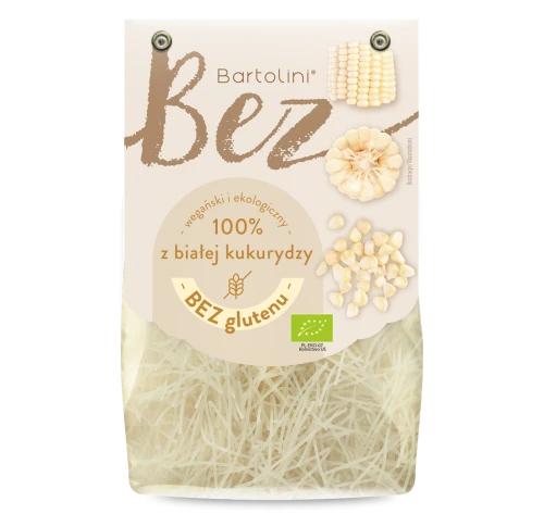MAKARON BEZGLUTENOWY Z BIAŁEJ KUKURYDZY KRAJANKA BIO 250 g - BARTOLINI