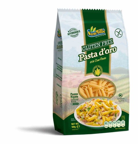 MAKARON BEZGLUTENOWY RURKA SKOŚNA (PENNE) 500 g -SAM MILLS
