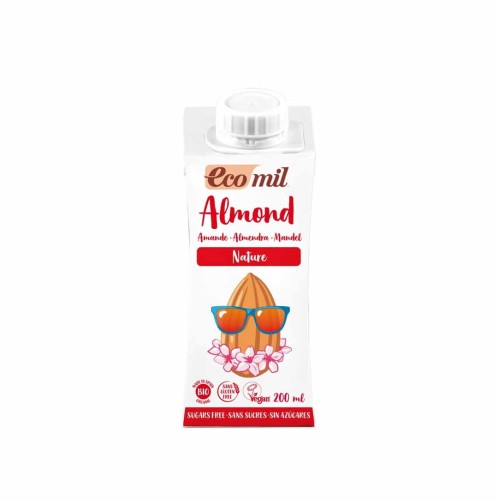 NAPÓJ MIGDAŁOWY BEZ DODATKU CUKRU BEZGLUTENOWY BIO 200 ml - ECOMIL.