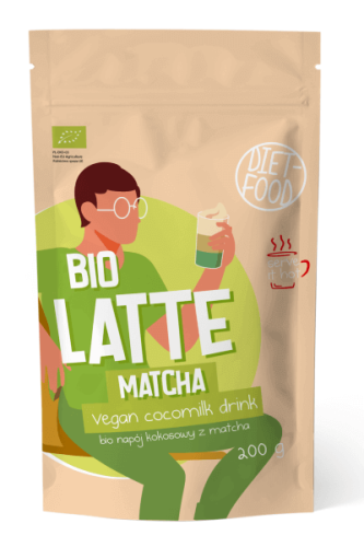 MATCHA LATTE - NAPÓJ KOKOSOWY Z MATCHĄ BIO 200 g - DIET-FOOD