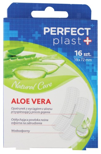 PLASTRY Z OPATRUNKIEM WYCIĄG Z ALOESU 16 szt. - PERFECT PLAST