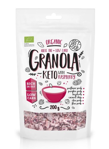 GRANOLA MALINA KETO BIO 200 g - DIET-FOOD