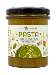 PASTA PISTACJOWA BEZGLUTENOWA 100% 180 g - PIĘĆ PRZEMIAN