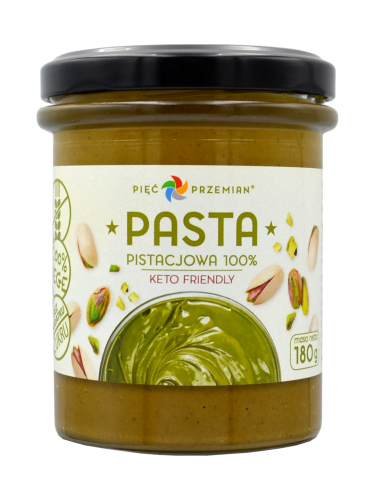 PASTA PISTACJOWA BEZGLUTENOWA 100% 180 g - PIĘĆ PRZEMIAN