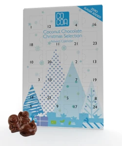 Kalendarz Adwentowy z Czekolady Kokosowej bez Dodatku Cukru Bio 180 g - Cocoa (Produkt Sezonowy)