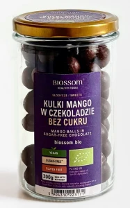 Kulki Mango w Czekoladzie bez Dodatku Cukru Bezglutenowe Bio 300 g - Biossom