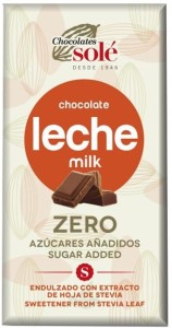 CZEKOLADA MLECZNA BEZ DODATKU CUKRU SŁODZONA STEWIĄ 100 g - SOLE