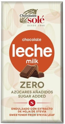 CZEKOLADA MLECZNA BEZ DODATKU CUKRU SŁODZONA STEWIĄ 100 g - SOLE