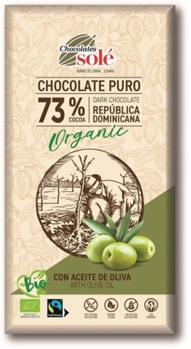 CZEKOLADA GORZKA 73% KAKAO Z OLIWĄ Z OLIWEK BIO 100 g - SOLE