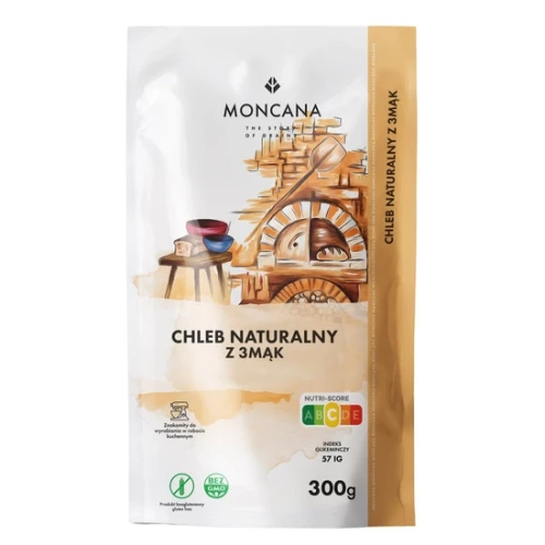 MĄKA NA CHLEB BEZGLUTENOWY NATURALNY Z 3 MĄK BIO 300 g - MONCANA