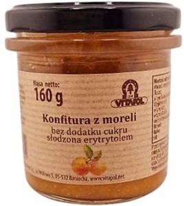 KONFITURA Z MORELI SŁODZONA ERYTRYTOLEM 160g - VITAPOL