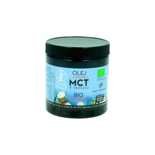 OLEJ MCT Z KOKOSA W PROSZKU BEZGLUTENOWY BIO 100 g - PIĘĆ PRZEMIAN
