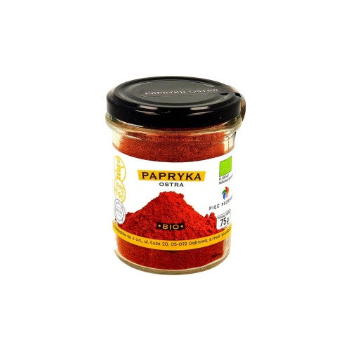 PAPRYKA OSTRA MIELONA BEZGLUTENOWA BIO 75 g - PIĘĆ PRZEMIAN