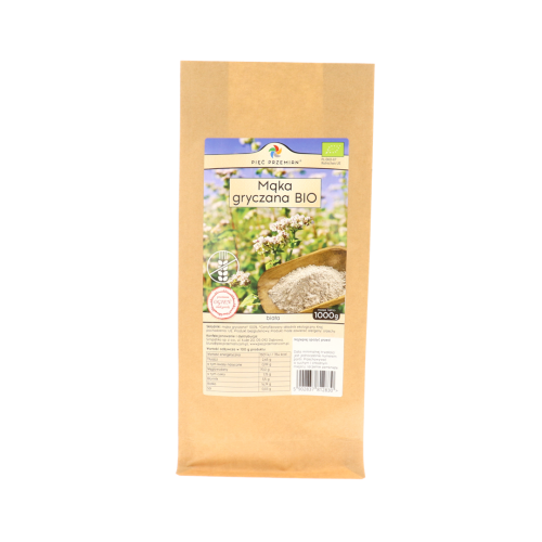 MĄKA GRYCZANA BIAŁA BEZGLUTENOWA BIO 1000 g - PIĘĆ PRZEMIAN