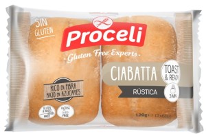 CIABATTA - BUŁKI DO ZAPIEKANIA BEZGLUTENOWE 120 g - PROCELI