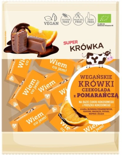 KRÓWKI CZEKOLADA Z POMARAŃCZĄ BEZMLECZNE BEZGLUTENOWE BIO 150 g - ME GUSTO (SUPER KRÓWKA)