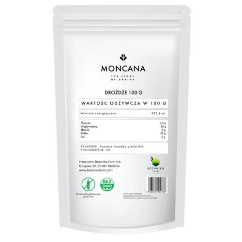 DROŻDŻE SUSZONE PIEKARNICZE BEZGLUTENOWE 100g - MONCANA