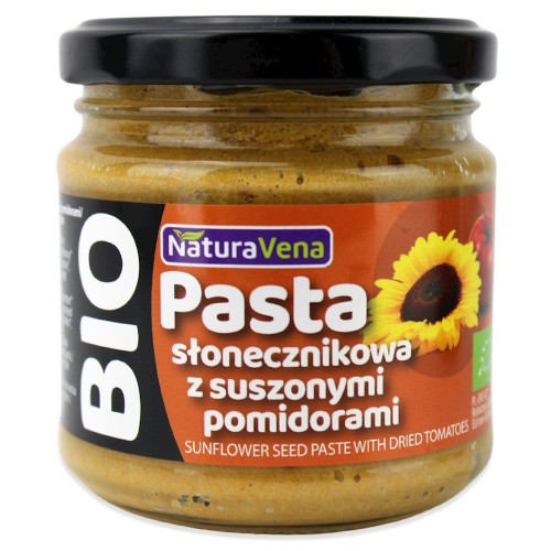 PASTA SŁONECZNIKOWA Z SUSZONYMI POMIDORAMI BIO 185 g - NATURAVENA