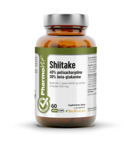 GRZYBY SHITAKE EKSTRAKT (450 mg) BEZGLUTENOWY 60 KAPSUŁEK - PHARMOVIT (CLEAN LABEL)