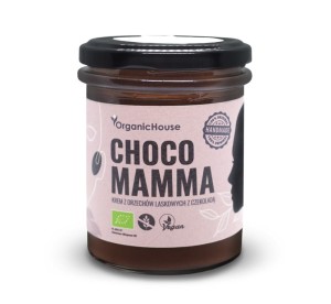 KREM Z ORZECHÓW LASKOWYCH Z CZEKOLADĄ BEZGLUTENOWY BIO 180 g - ORGANICHOUSE (CHOCOMAMMA)