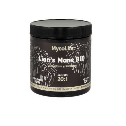 SOPLÓWKA JEŻOWATA LION`S MANE BEZGLUTENOWA BIO 100 g - MYCOLIFE