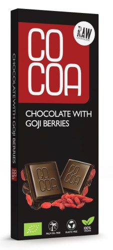 CZEKOLADA SUROWA Z JAGODAMI GOJI BIO 40 g - COCOA