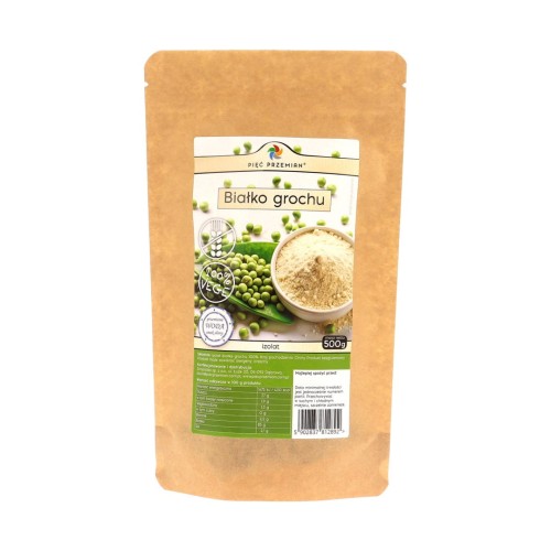 BIAŁKO GROCHU IZOLAT BEZGLUTENOWE 500 g - PIĘĆ PRZEMIAN