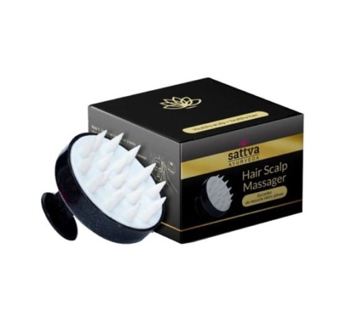 SZCZOTKA DO MASAŻU SKORY GŁOWY CZARNA - SATTVA