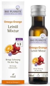 OMEGA ORANGE - MIESZANKA Z OLEJEM LNIANYM (PYŁEK KWIATOWY, POMARAŃCZA) BIO 100 ml - BIO PLANETE