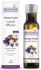 OMEGA PURPLE - MIESZANKA Z OLEJEM LNIANYM (MANDARYNKA, WANILIA, LAWENDA) BIO 100 ml - BIO PLANETE