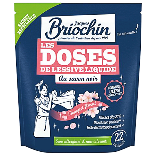 KAPSUŁKI DO PRANIA NA BAZIE SZAREGO MYDŁA KWIATOWE (22 szt.) - BRIOCHIN