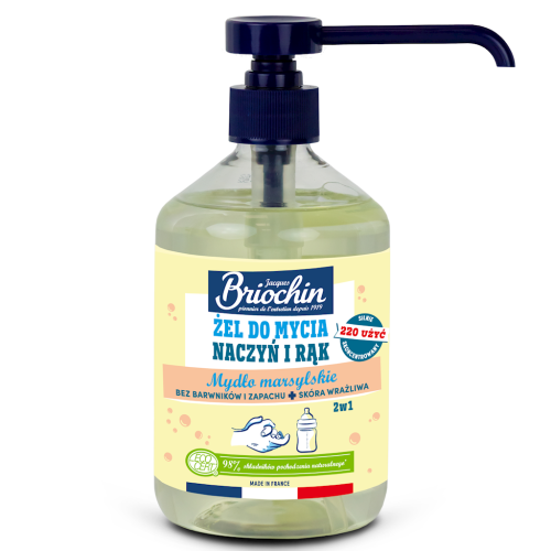 ŻEL DO MYCIA NACZYŃ I RĄK NA BAZIE MYDŁA MARSYLSKIEGO ECO 500 ml - BRIOCHIN