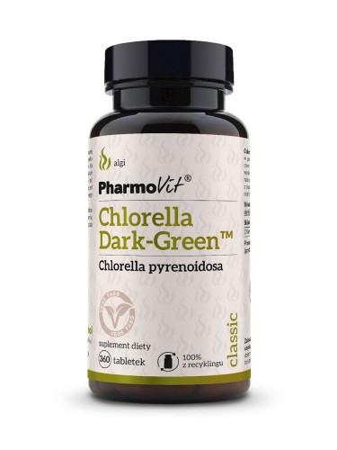 CHLORELLA DARK-GREEN BEZGLUTENOWA 360 TABLETEK - PHARMOVIT (CLASSIC)