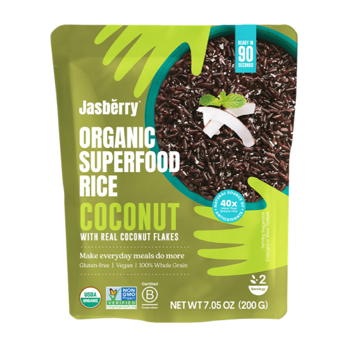 RYŻ EXPRESS JASBERRY RAZOWY Z PŁATKAMI KOKOSOWYMI BEZGLUTENOWY BIO 200 g - JASBERRY RICE (CALORIE WATCHERS)