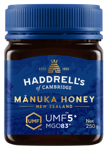 MIÓD MANUKA UMF 5+ MGO 83+ 250 g - HADDRELL'S OF CAMBRIDGE