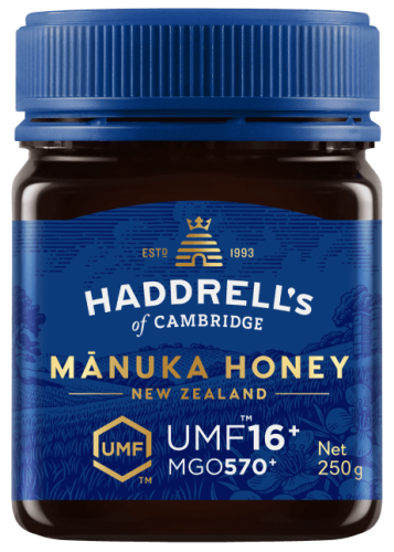 MIÓD MANUKA UMF 16+ MGO 570+ 250 g - HADDRELL'S OF CAMBRIDGE