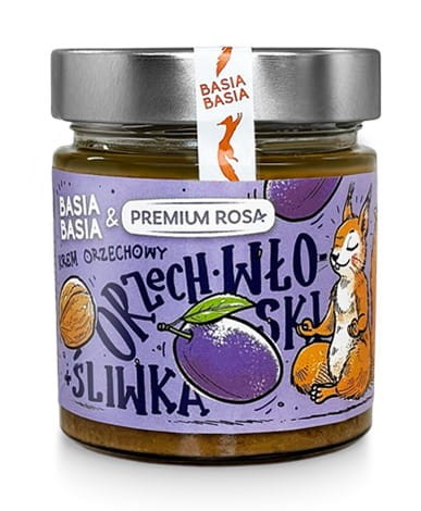 KREM Z ORZECHÓW WŁOSKIJCH ZE ŚLIWKĄ BASIA BASIA 195g  - ALPI HUMMUS