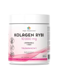 KOLAGEN RYBI TRUSKAWKOWY BEZGLUTENOWY 300 g - PIĘĆ PRZEMIAN