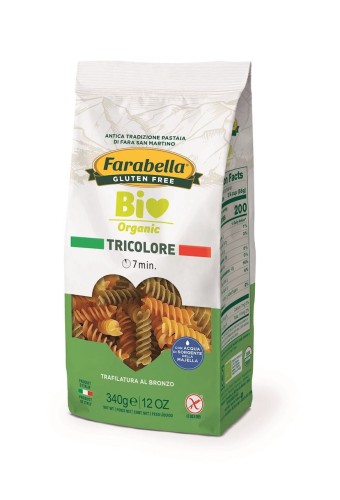 MAKARON (KUKURYDZIANO - RYŻOWY TRÓJKOLOROWY) ŚWIDERKI BEZGLUTENOWY BIO 340 g - FARABELLA