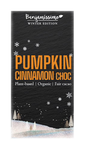 TABLICZKA KAKAOWA DYNIA - CYNAMON BEZGLUTENOWA BIO 60 g - BENJAMISSIMO (PRODUKT SEZONOWY)