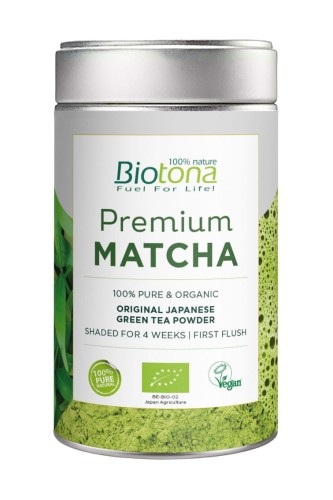 HERBATA ZIELONA MATCHA JAPOŃSKA PREMIUM BIO 80 g - BIOTONA
