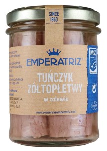 TUŃCZYK ŻÓŁTOPŁETWY FILETY MSC W SOSIE WŁASNYM 185 g (130 g) (SŁOIK) - EMPERATRIZ