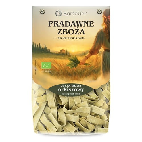 MAKARON ORKISZOWY ZE SZPINAKIEM WSTĄZKA PAPPARDELLE BIO 250g - BARTOLINI