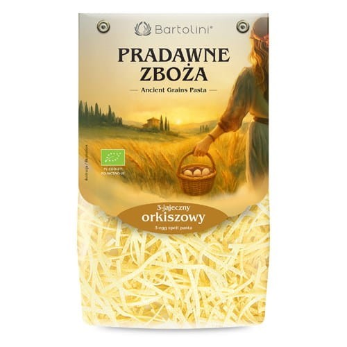 MAKARON ORKISZOWY 3 JAJECZNY KRAJANKA ŚREDNIA BIO 250g - BARTOLINI