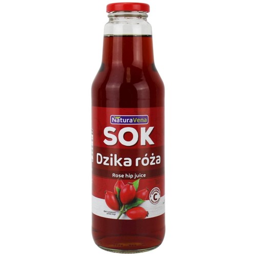 SOK Z DZIKIEJ RÓŻY 100 % 750 ml - NATURAVENA