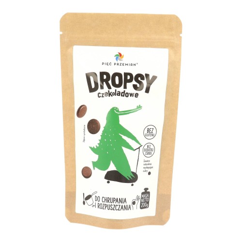DROPSY CZEKOLADOWE BEZ DODATKU CUKRU BEZGLUTENOWE 200 g - PIĘĆ PRZEMIAN