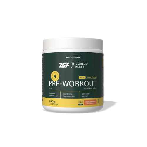 PRE-WORKOUT O SMAKU POMARAŃCZY I MANGO BEZGLUTENOWA 345 g - THE GREEN ATHLETE