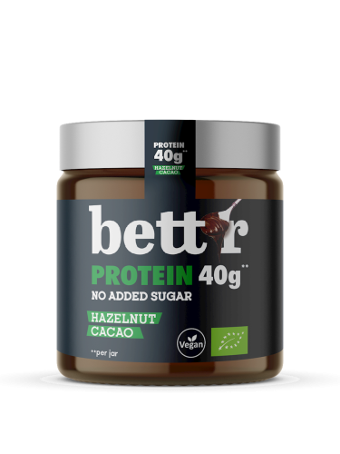 KREM Z ORZECHÓW LASKOWYCH Z KAKAO BEZ DODATKU CUKRÓW BIO 250 g - BETT'R