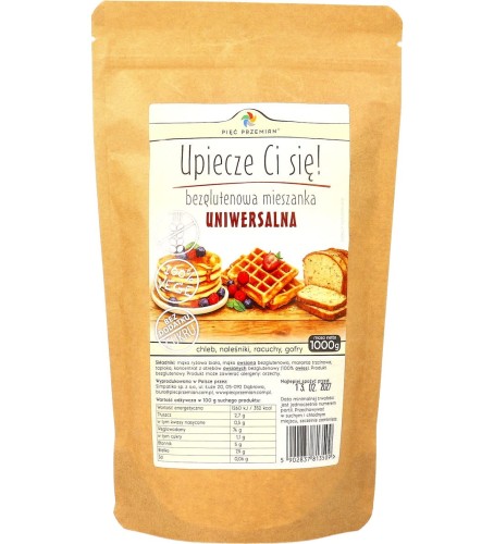 MIESZANKA UNIWERSALNA BEZGLUTENOWA 500 g - PIĘĆ PRZEMIAN