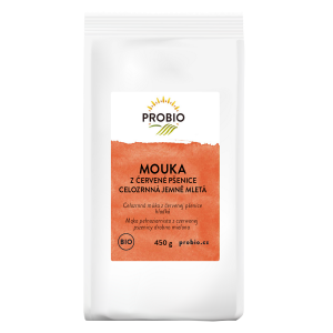 MĄKA Z PSZENICY CZERWONEJ PEŁNOZIARNISTA BIO 450 g - PROBIO